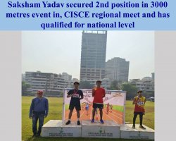Shreya Nair and Saksham Yadav secured 1st and 2nd position respectively in 3000 metres event in CISCE regional meet 