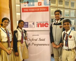 Std IX and X attended Oxford Said Youth Summer Programme and Suraj Jha won prize in quz