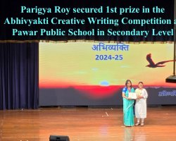 Parigya Roy secured 1st prize in the Abhivyakti Creative Writing Competition