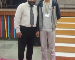 Avaneesh Sharma of X D wonGold medal in Wushu DSO district competition